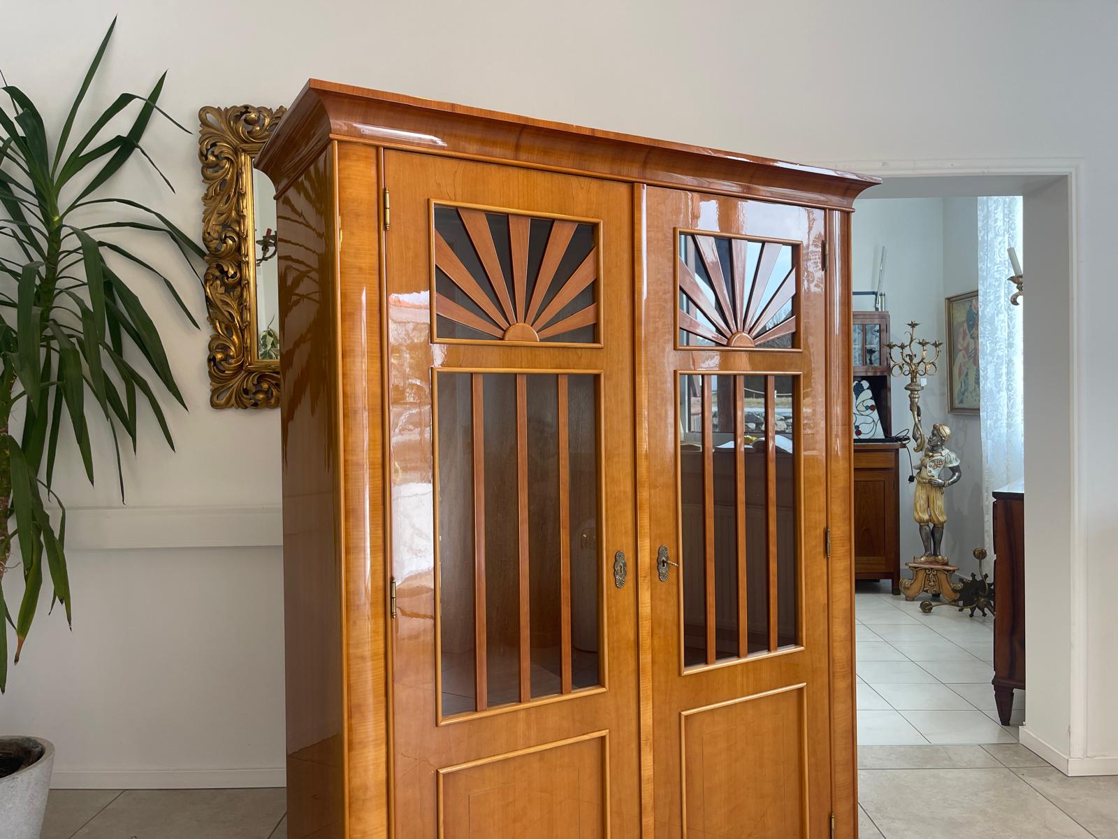 Stilvitrine Biedermeier Glasschrank Bücherschrank G1218