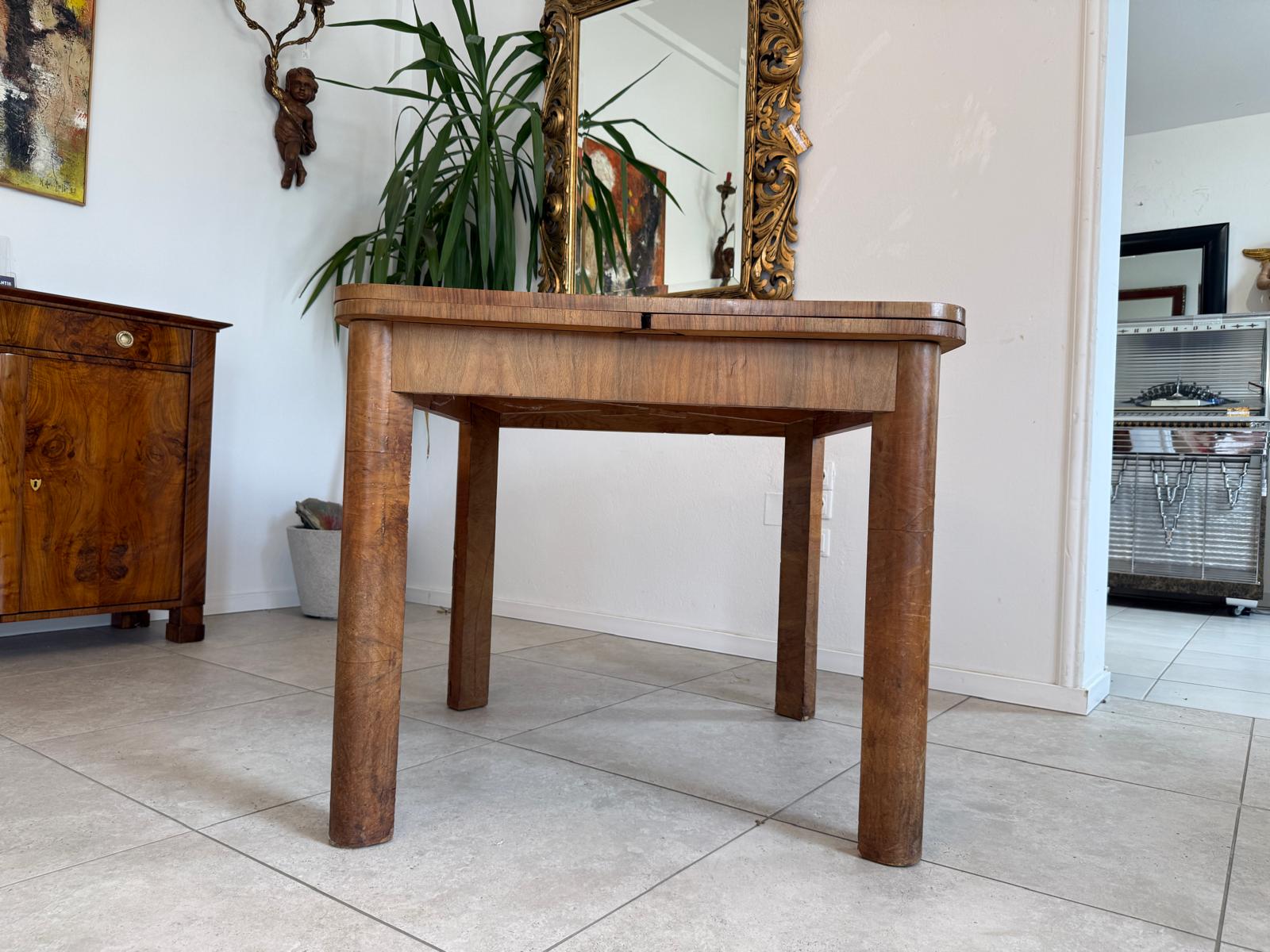 Art Deco Bauhaus Beistelltisch Rund Auszugtisch D2583