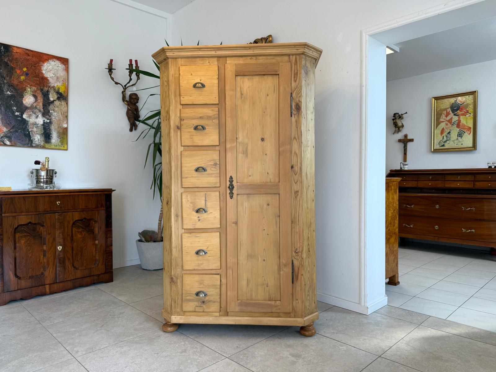 Biedermeier Bäuerlicher Brotschrank Almerschrank Speiskasten Bauernkasten Antik G1852