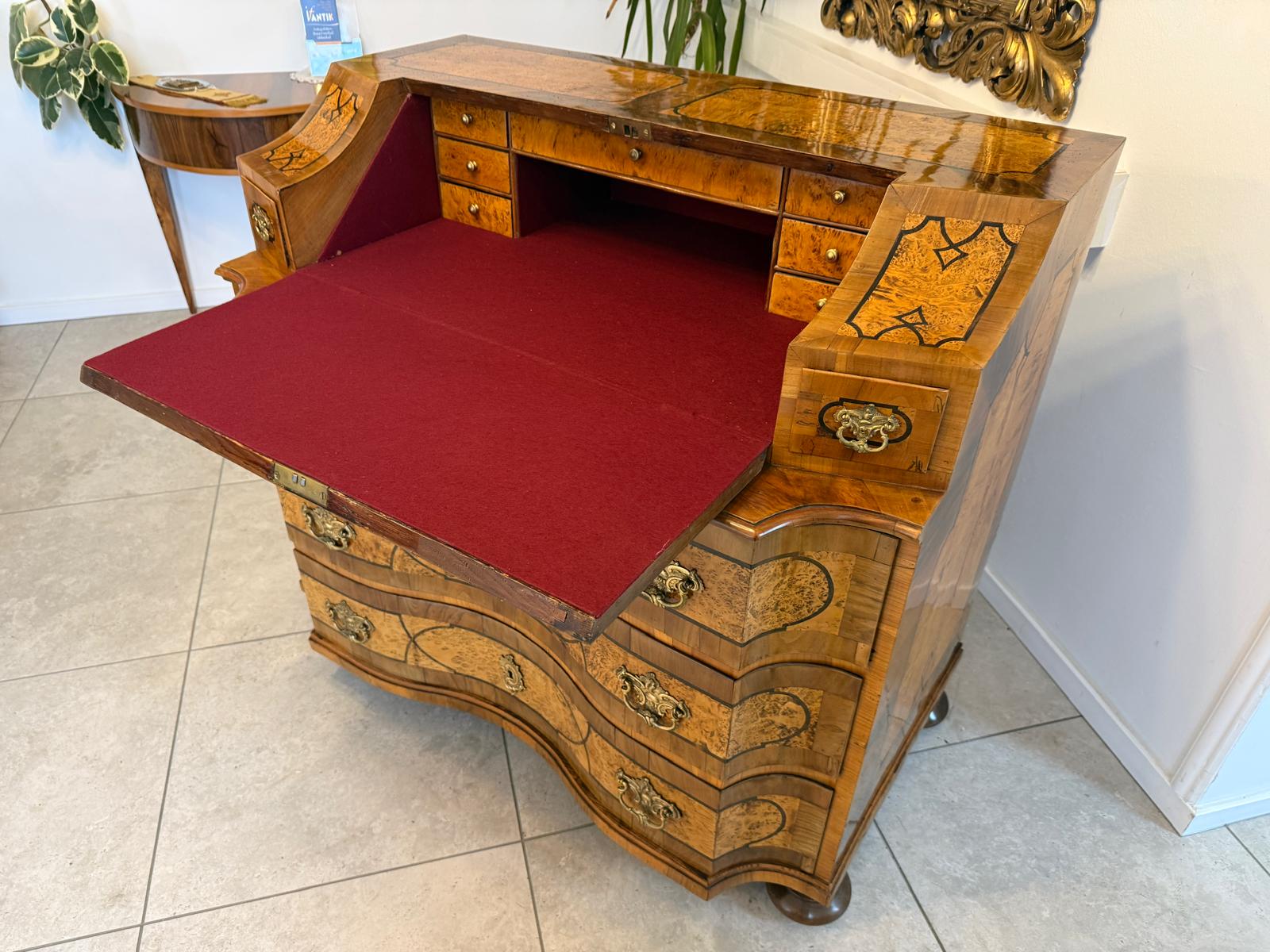 Authentischer Barock Schreibsekretär Sekretär Kommode Antiquität  G2374