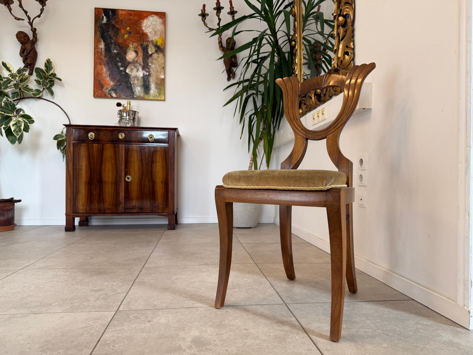 Biedermeier Sessel Nussholz Stuhl Antiquität G2106