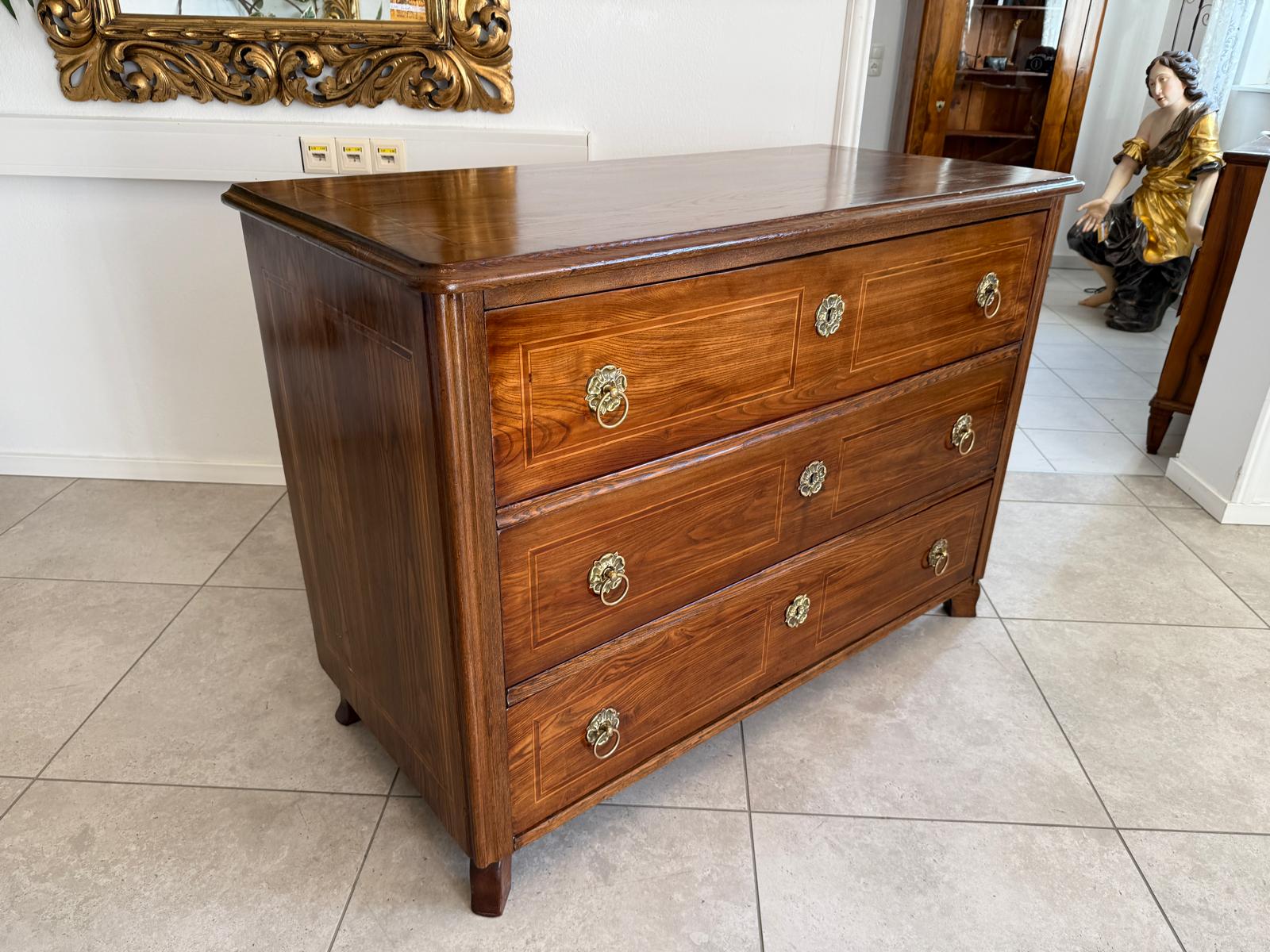 Restaurierte Biedermeier Kommode 3 Ladenkommode Nussholz Antiquität G2213