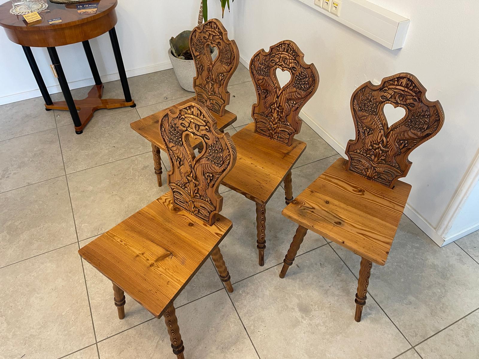 4 originale Bauernsessel Sessel Wappensesel Drachensessel G1243
