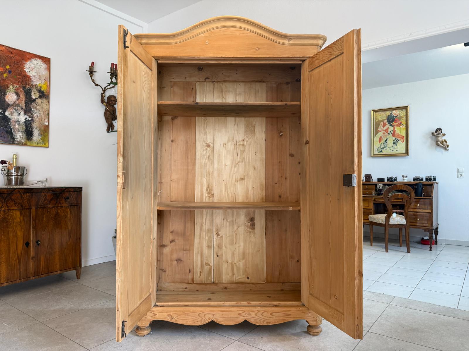 Originaler Gründerzeit Biedermeier Bauernschrank Naturholzschrank G2063
