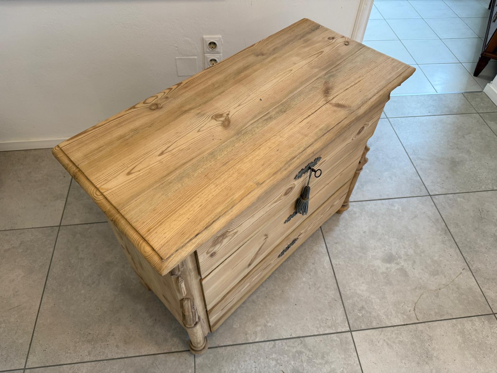 Restaurierte Gründerzeit 3 Laden Kommode Luize Phillipe Weichholz G2299