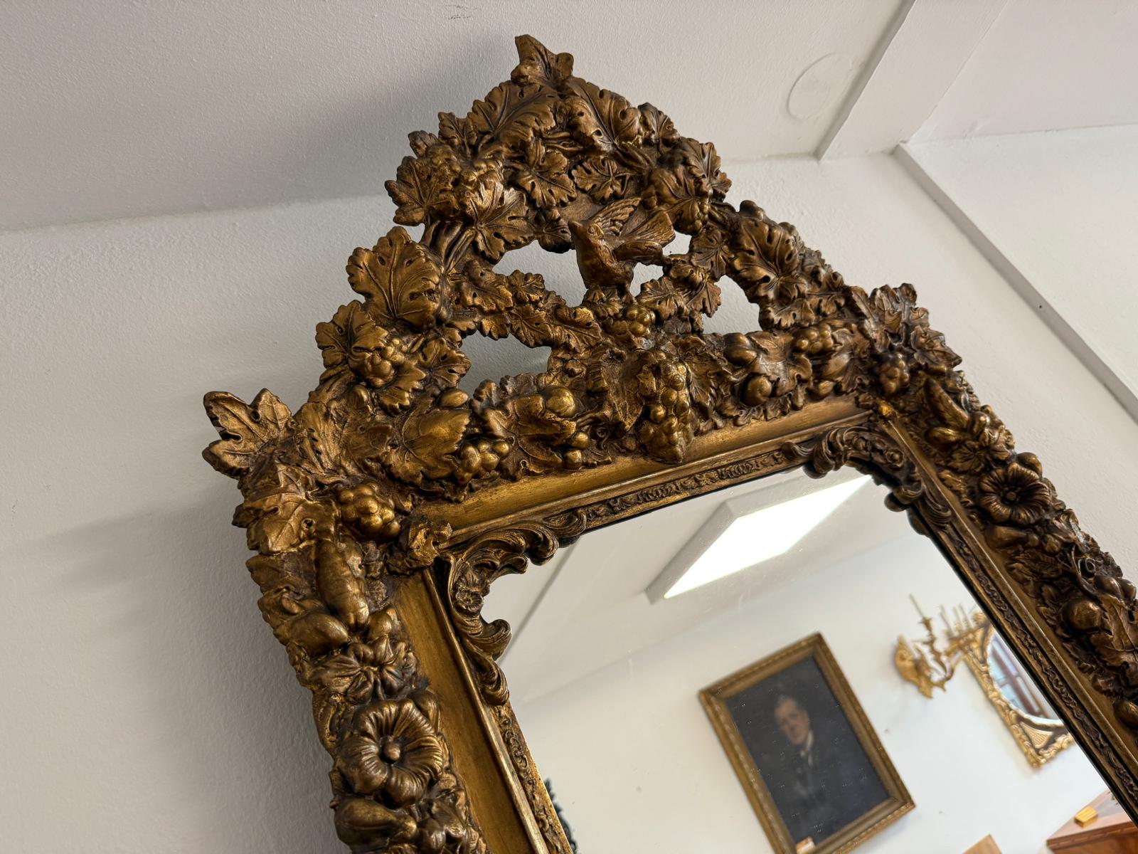 Rosenspiegel Ritterspiegel um 1860 Rosen Spiegel  Traum Rahmen G2167