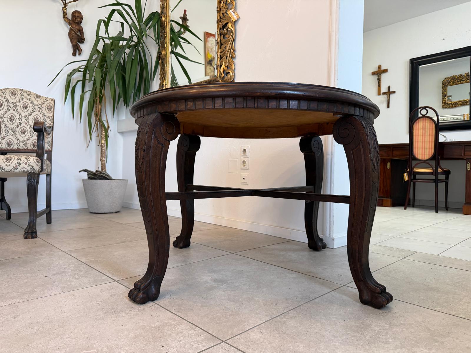 Alter Historismus Beistelltisch Rund Abstelltisch D2933