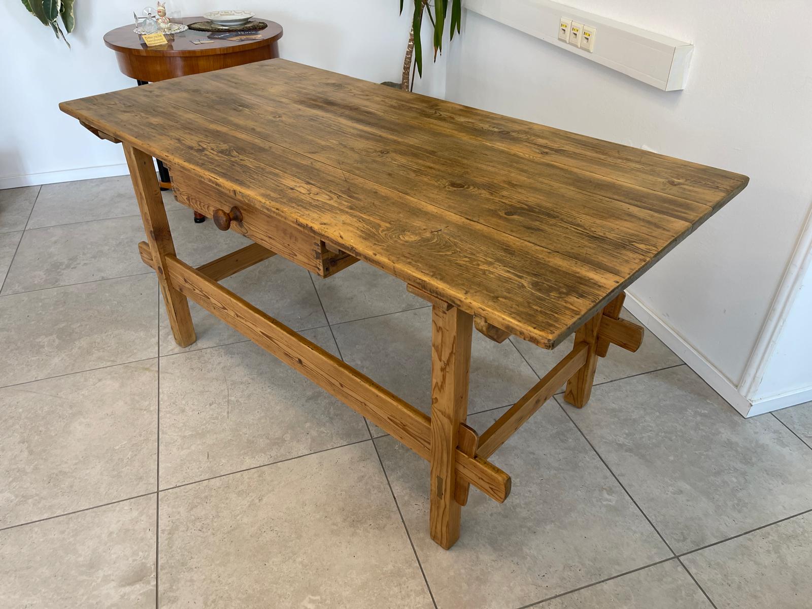Massiver Kräutertisch Tafeltisch Bauerntisch Thresen aus massivem Holz, G1327