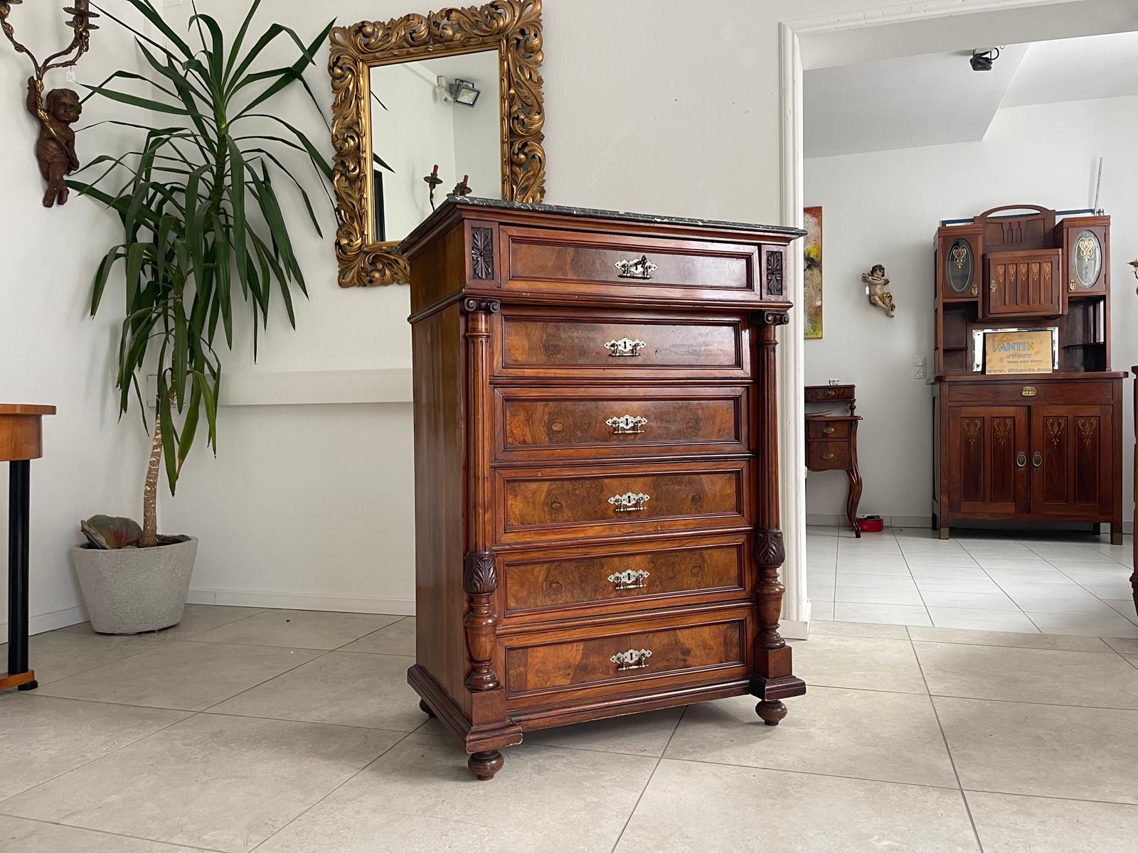 Gründerzeit Wochenkommode Nussholz Ladenschrank G1338