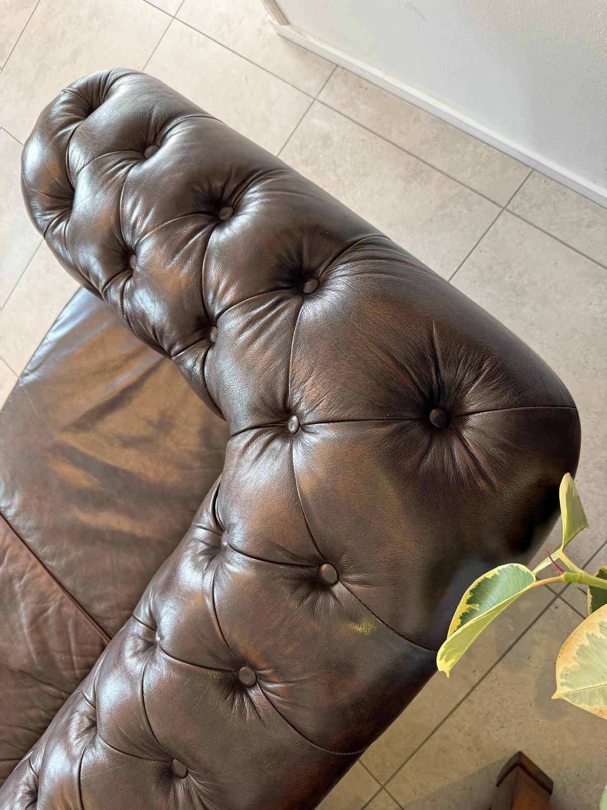 Chesterfield Ecksofa Clubsofa Couch Zigarrenbraun D2522