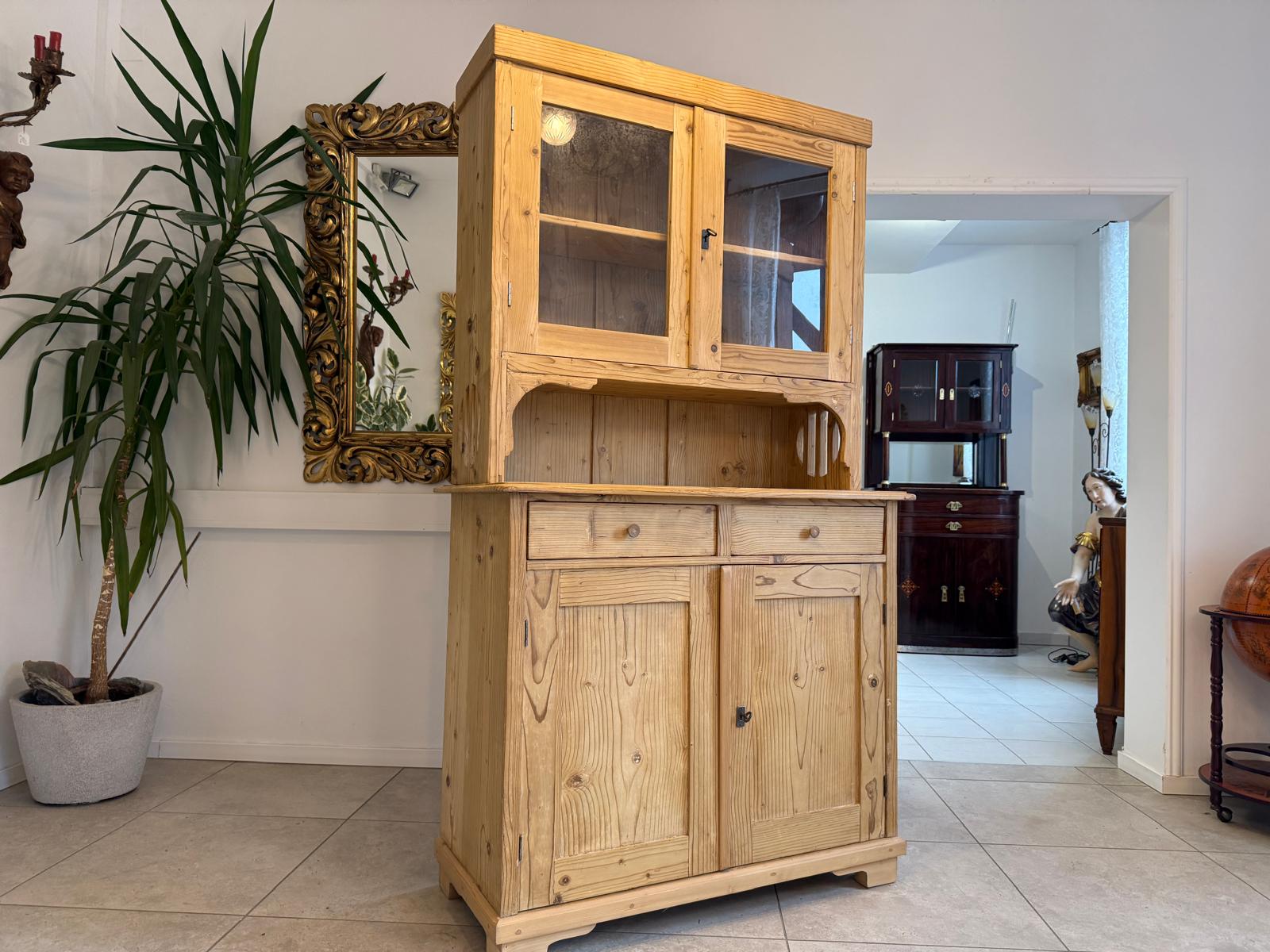 Jugendstil Küchenbuffet Küchenschrank Küchenkredenz Weichholz D1088