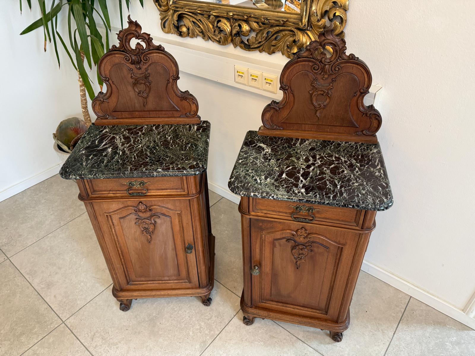 Originales Pärchen Gründerzeit Historismus Nachtkasterl Pfeiferlbarock  Antiquität D1030