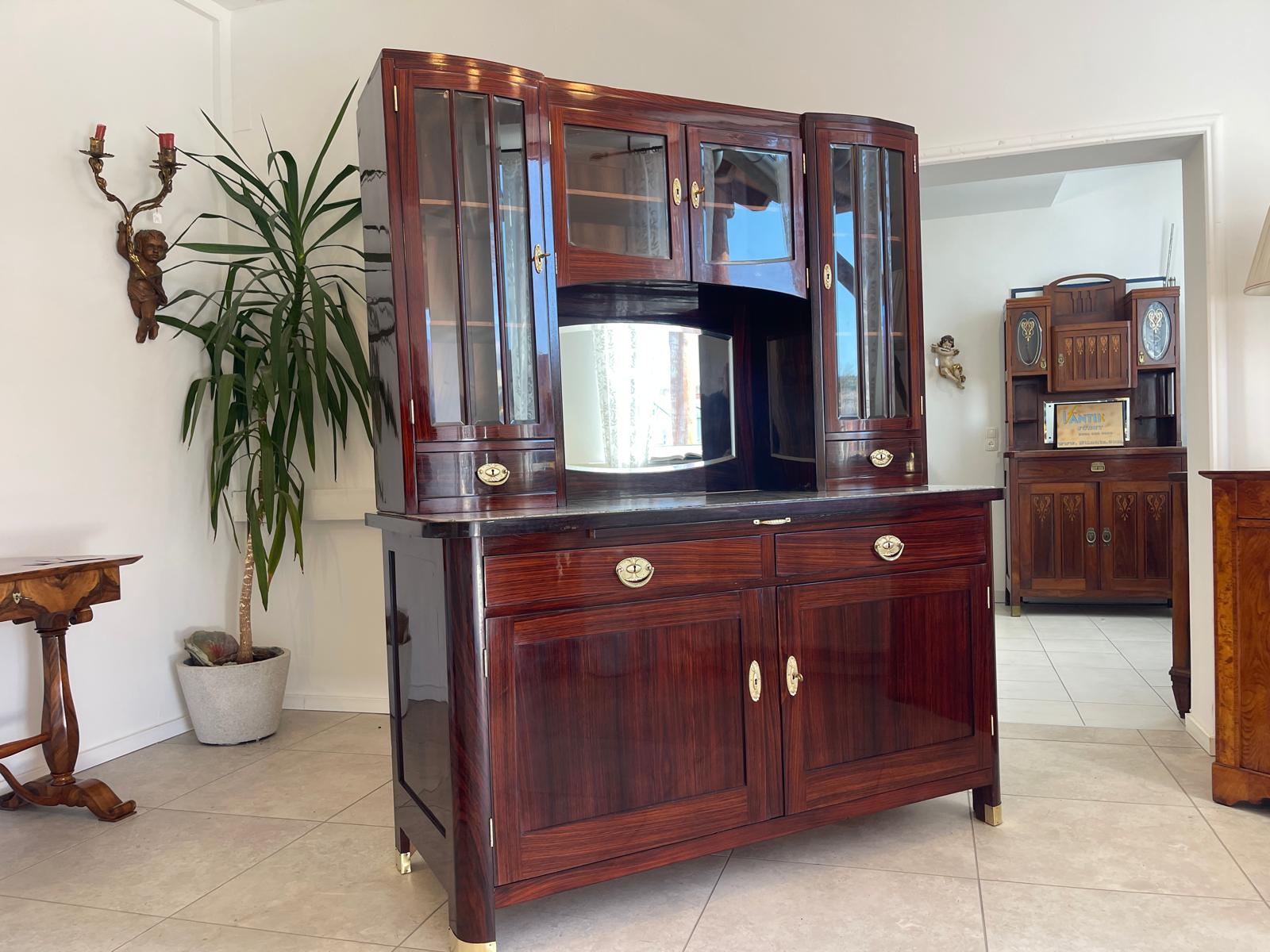 Sale Restauriertes Jugendstil Designerbuffet Aufsatzbuffet Originalstück G1377