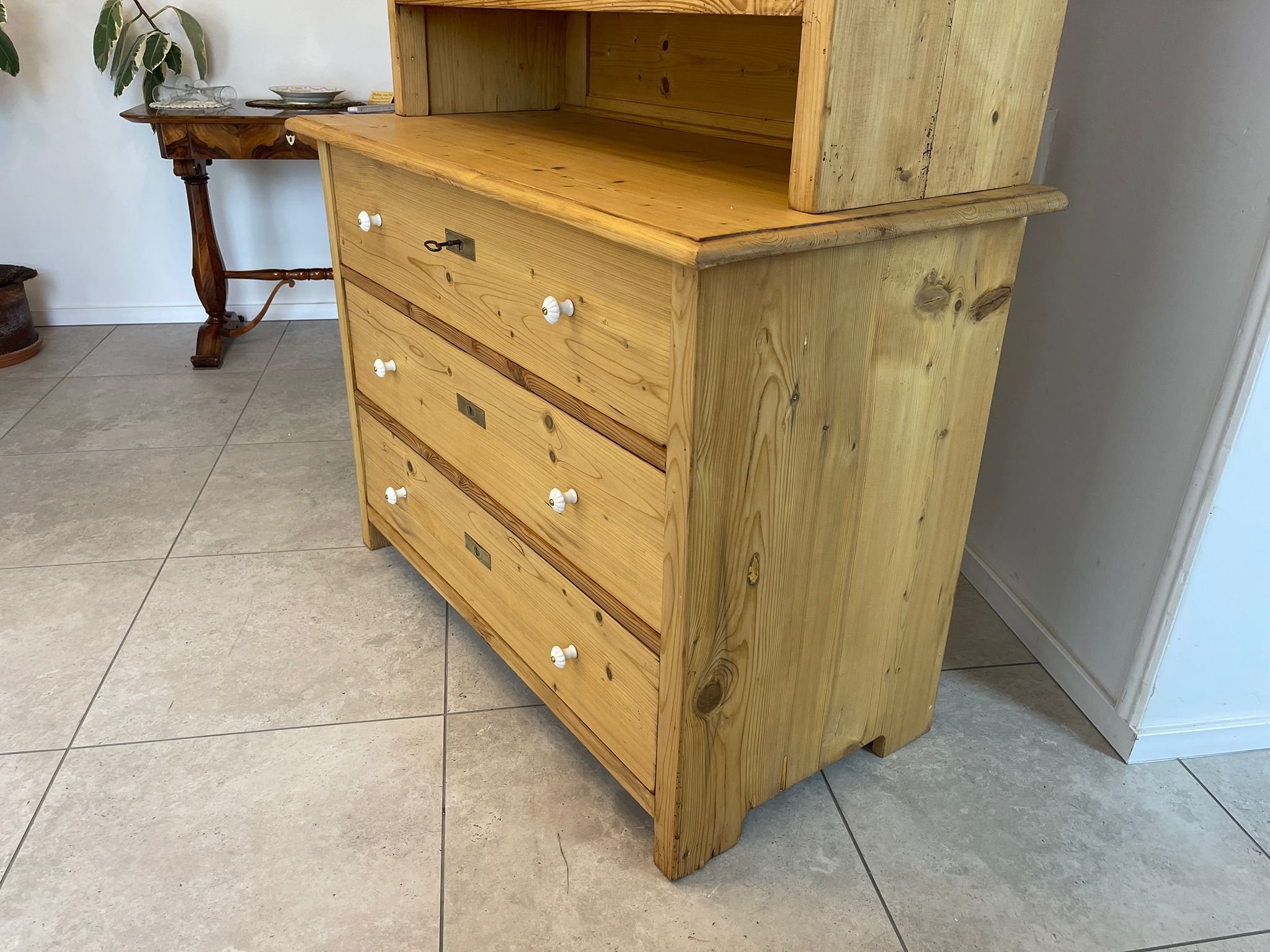 Aufsatzbuffet Küchenkredenz Bauernschrank Aufsatzkommode Naturholzschrank G1610