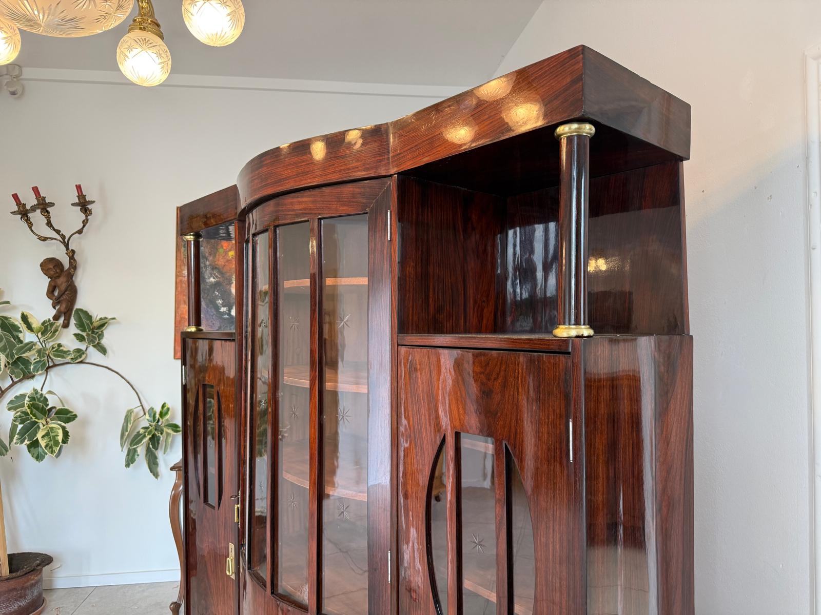 Sale Restaurierte Jugendstil Glasschrank Vitrine Bücherschrank Antiquität G1819