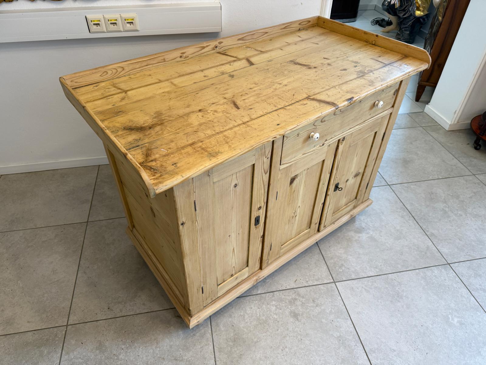 Bäuerliche Wickelanrichte Kommode Naturholz Antik & Alt D1083