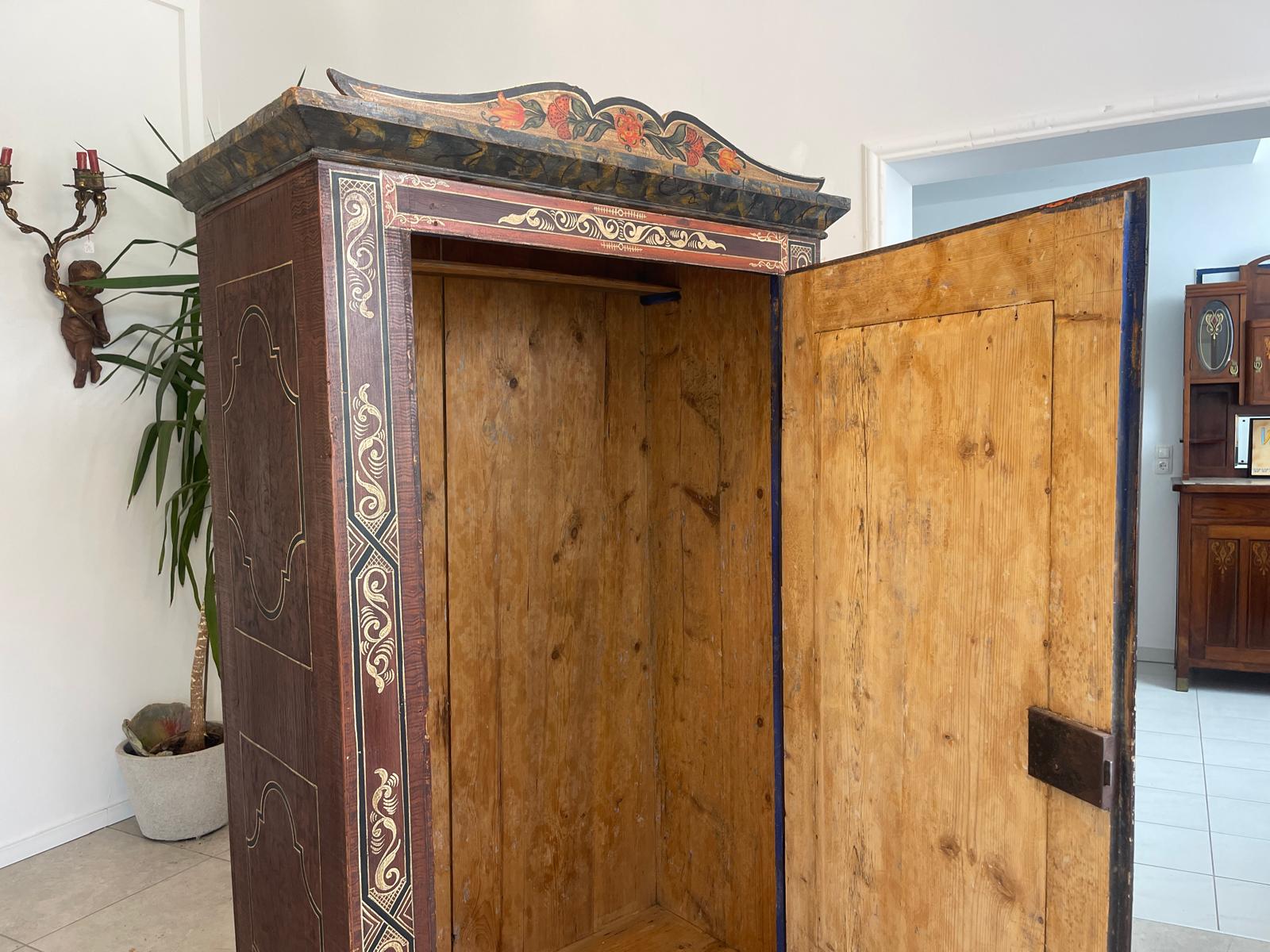 Antikes Handbemalter Bauernschrank Kasten Bauernkasten G1363
