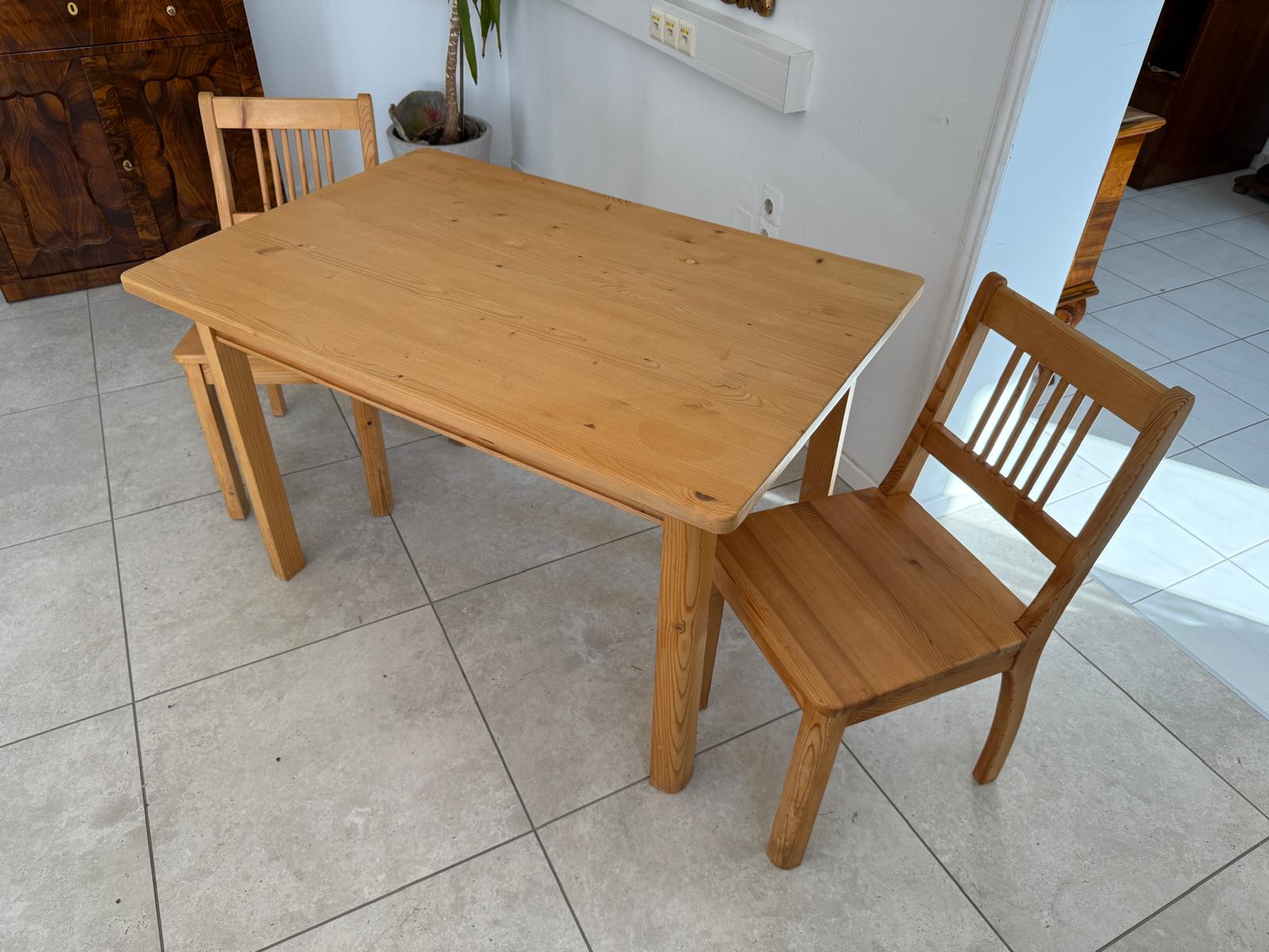 Bauernstube Tisch 2 Sessel Fichtenholz  D2495