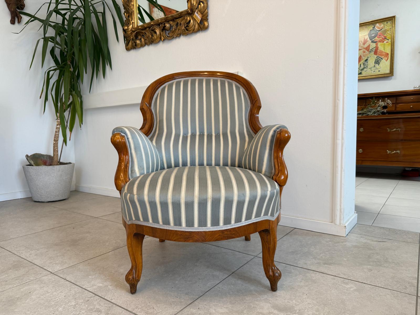 Biedermeier Fauteuill Nussholz Rarität Antiquität G1859-1