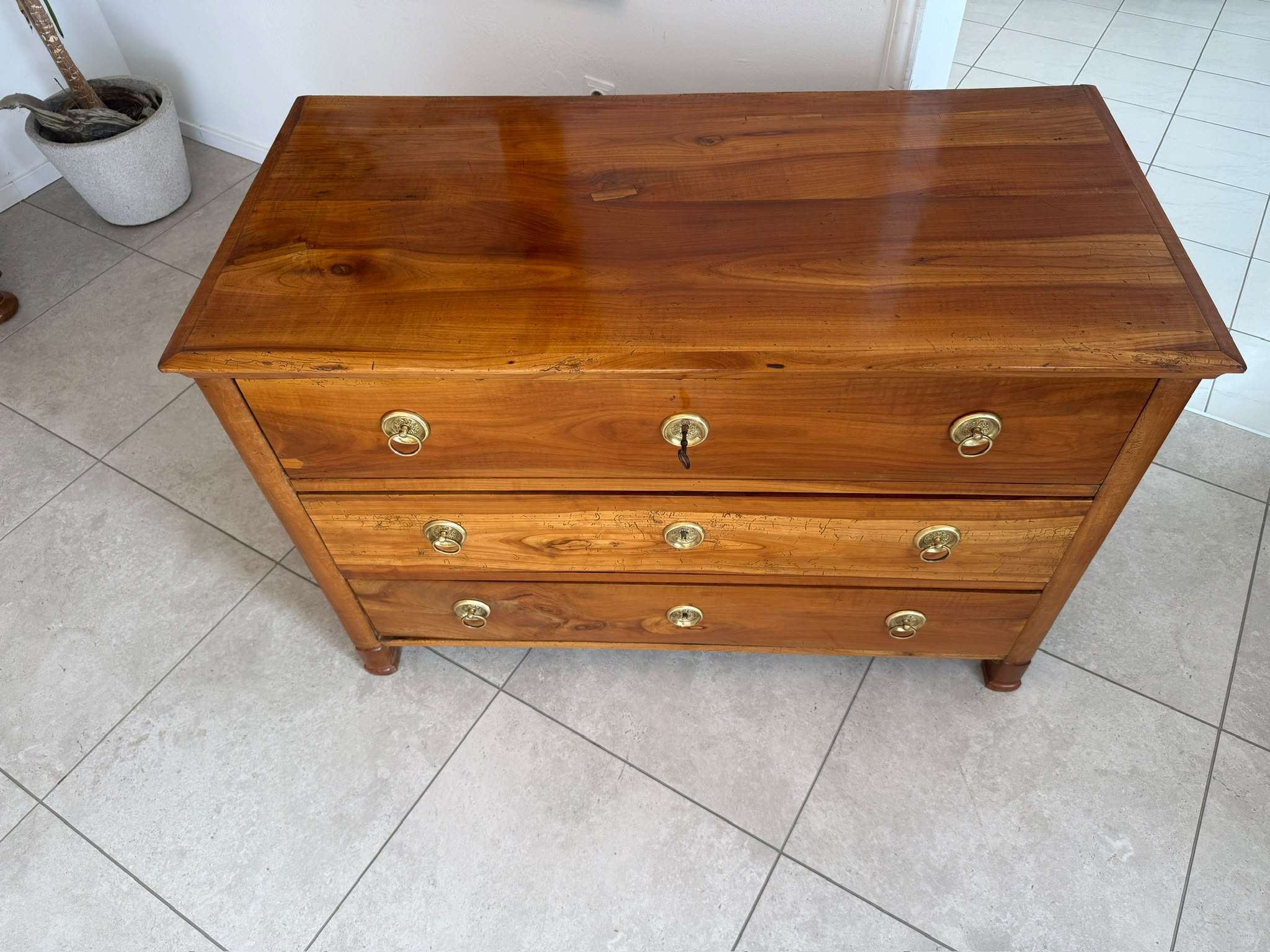 Alt Restaurierte Biedermeier Kommode Kirschholz Antiquität D2787