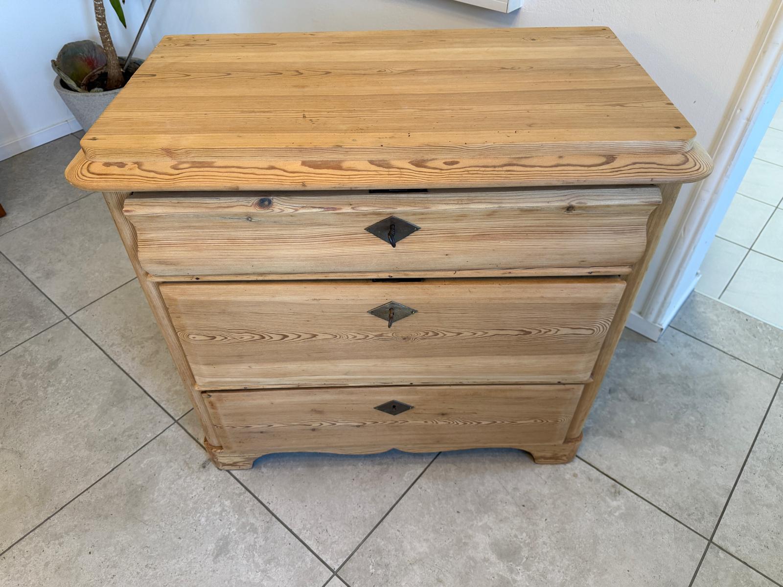 Biedermeier Kommode 3 Ladenkommode Antik Original D2424