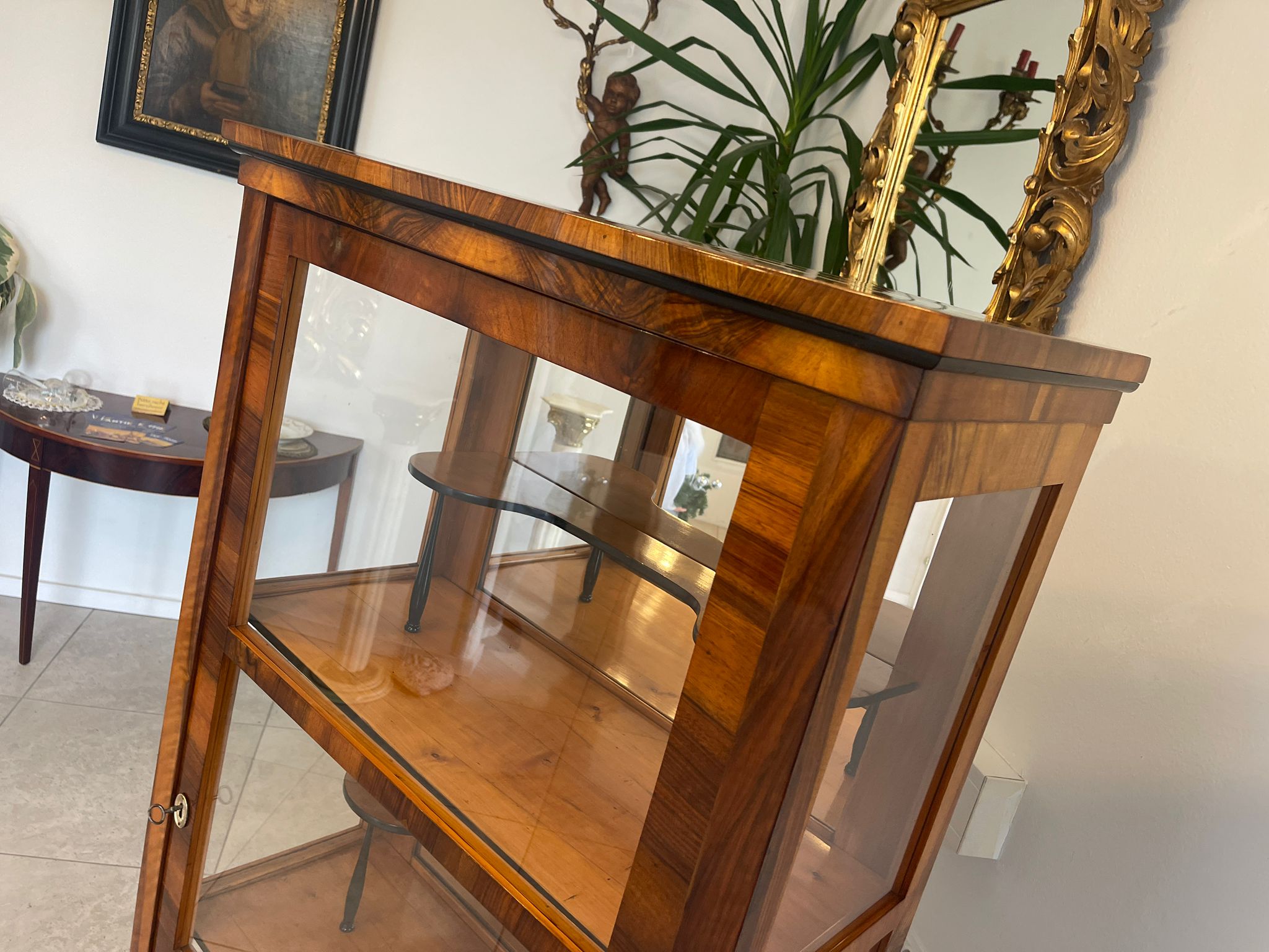 Antiquität Biedermeier Vitrine Bücherschrank A5153