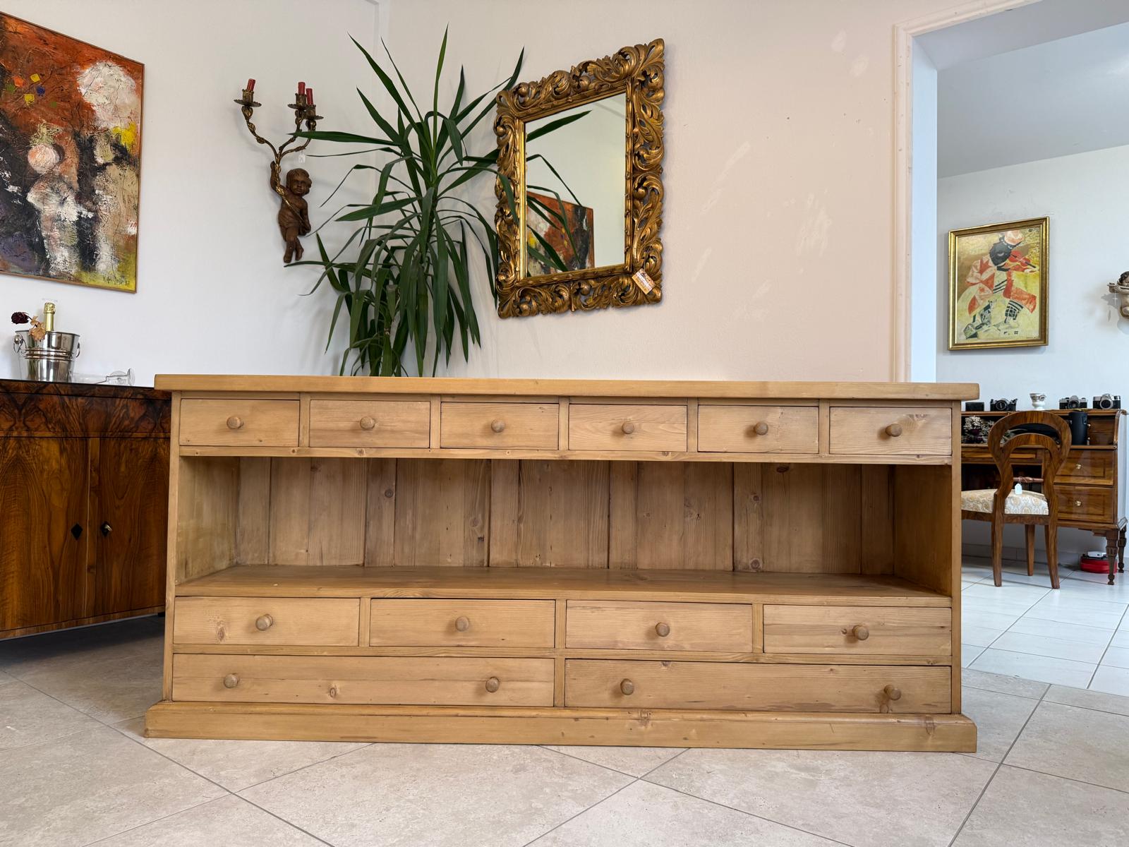 SALE Bäuerliche 12 Laden Kommode Anrichte Sideboard Weichholz G2072