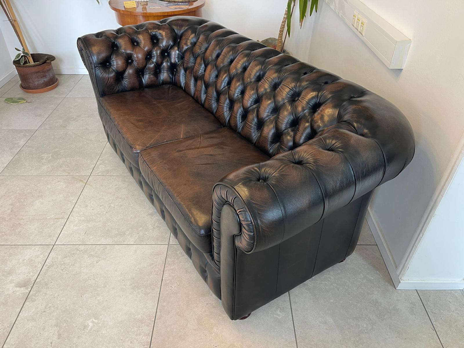 Chesterfield 3er Clubsofa Diwan Couch Zigarrenbraun G1333 Kopie