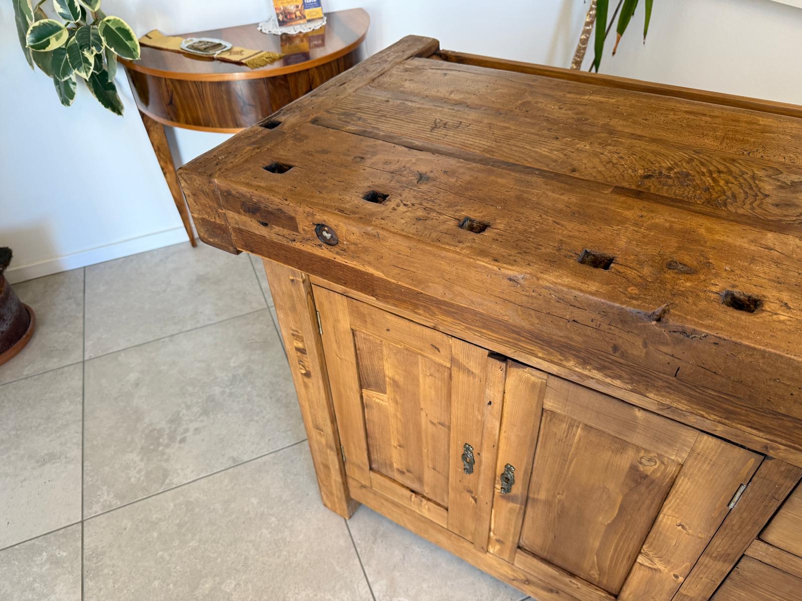 Urige Hobelbank Werkbank Pult Tresen Ladenschrank G2180