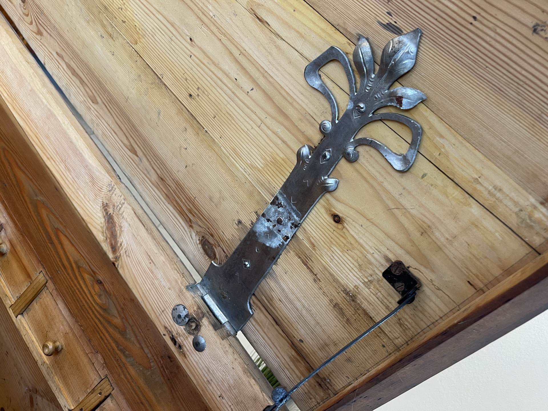 Barock-Biedermeier-117 Originale Barock Truhe Beschnitzt Naturholz A4190