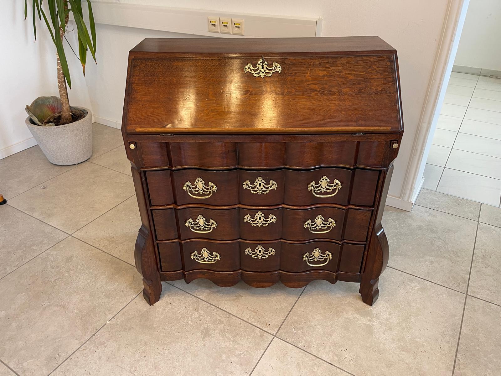 Originaler NEO Barock Sekretär Barschrank Standsekretär Antiquität G1190