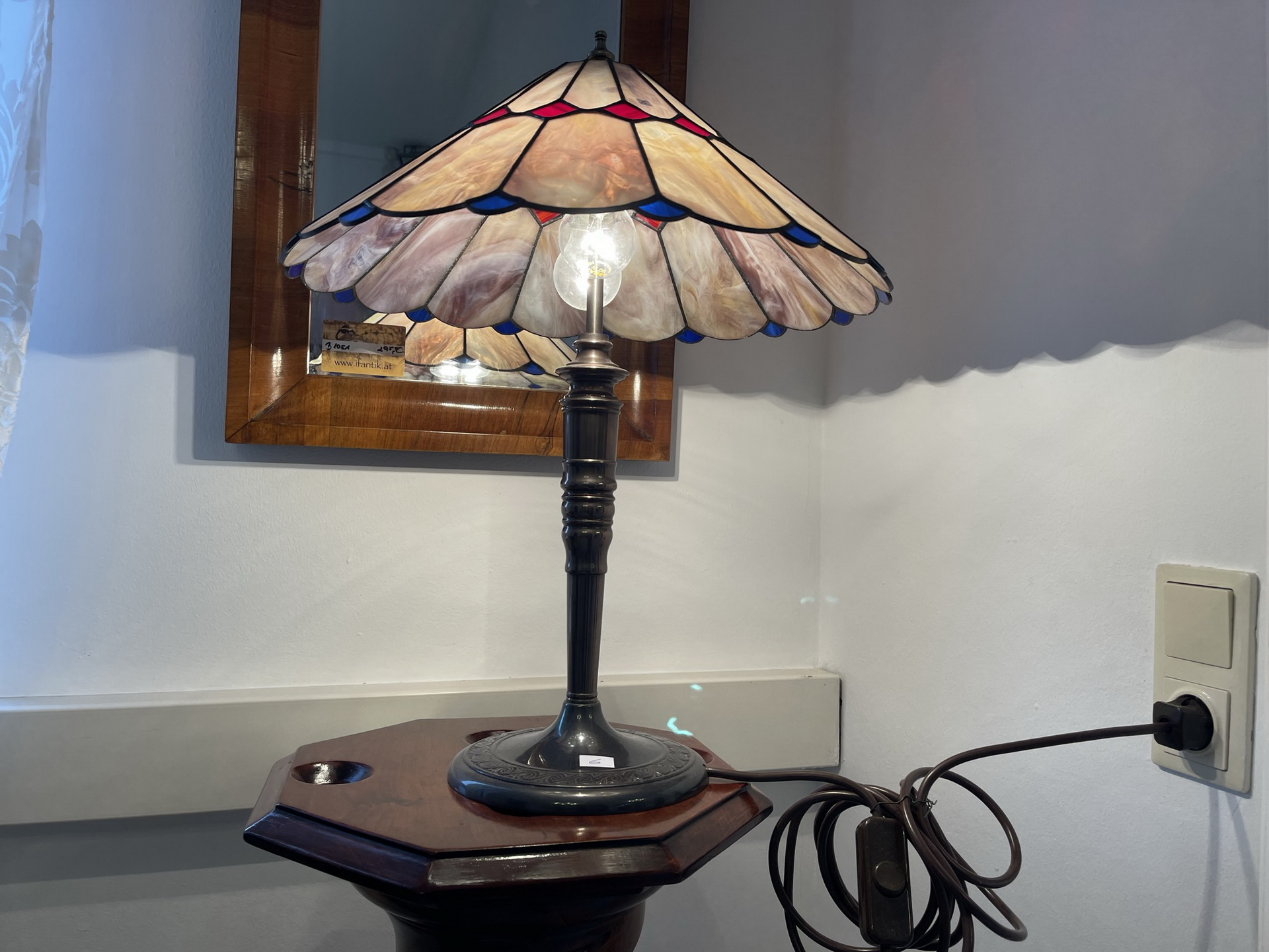 tiffany-glaskunst-_67 Echtglas Lampe Tiffany Stil Handgefertigte Glaskunst von Klausner - Originale Tischleuchte Klaunser Kl6