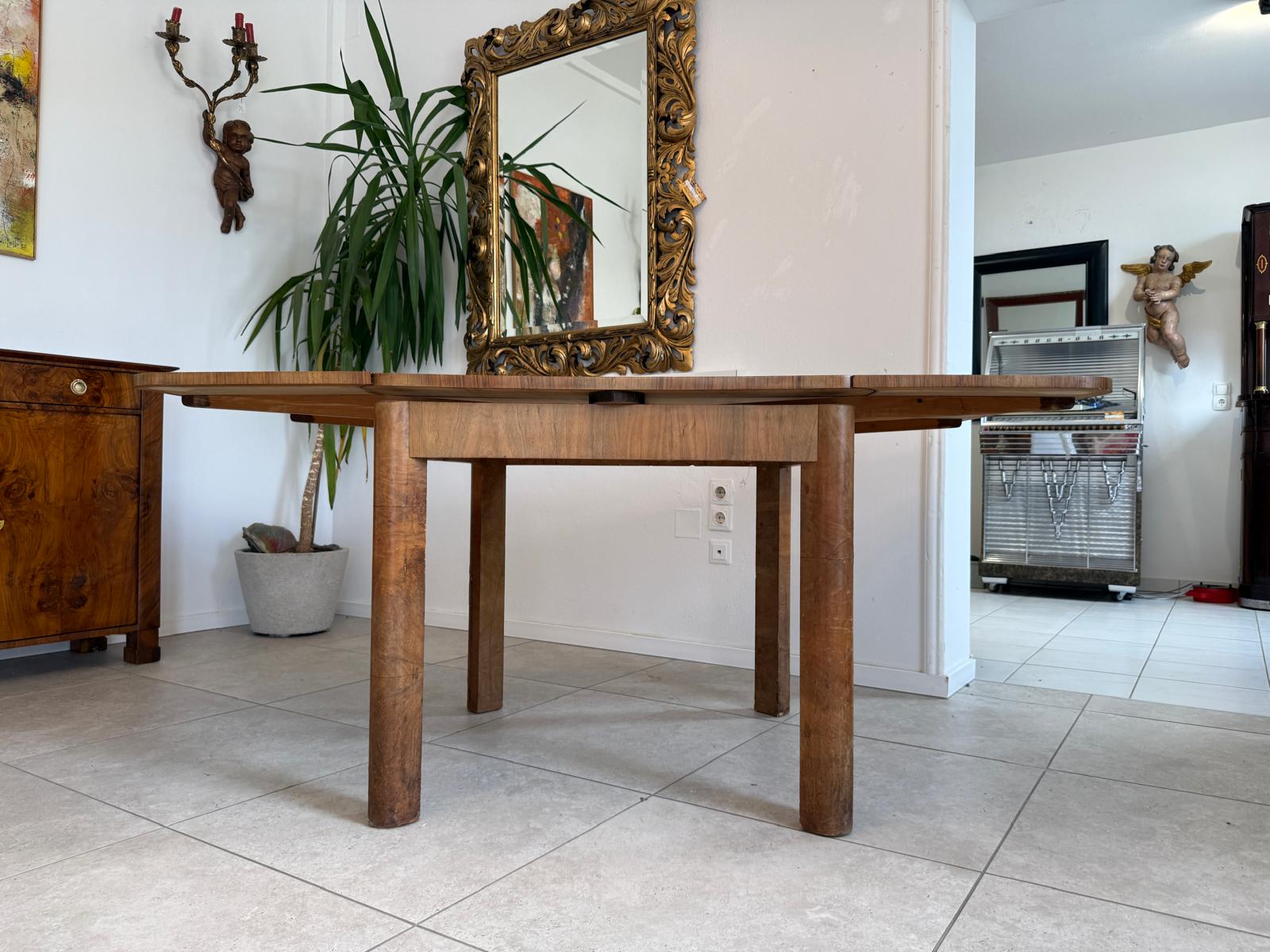 Art Deco Bauhaus Beistelltisch Rund Auszugtisch D2583