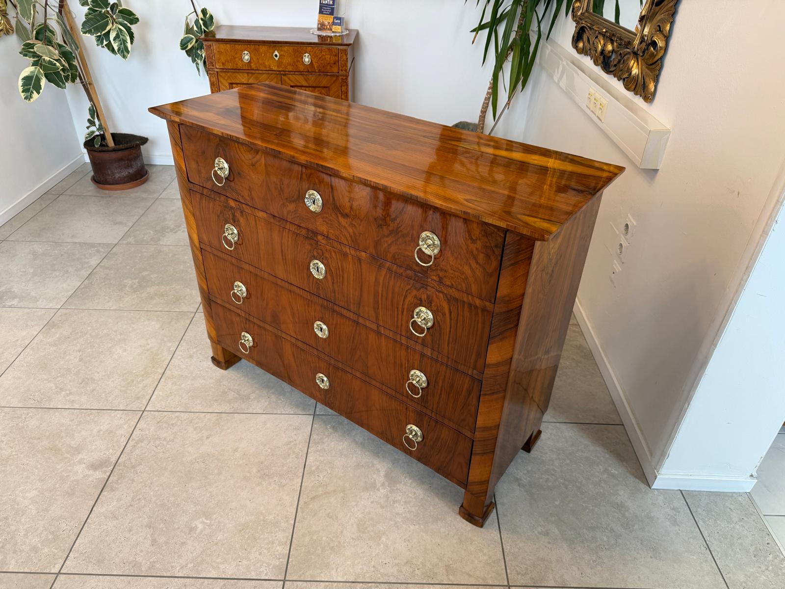 Restaurierte Biedermeier Kommode 4 Ladenkommode Nussholz Antiquität D1197