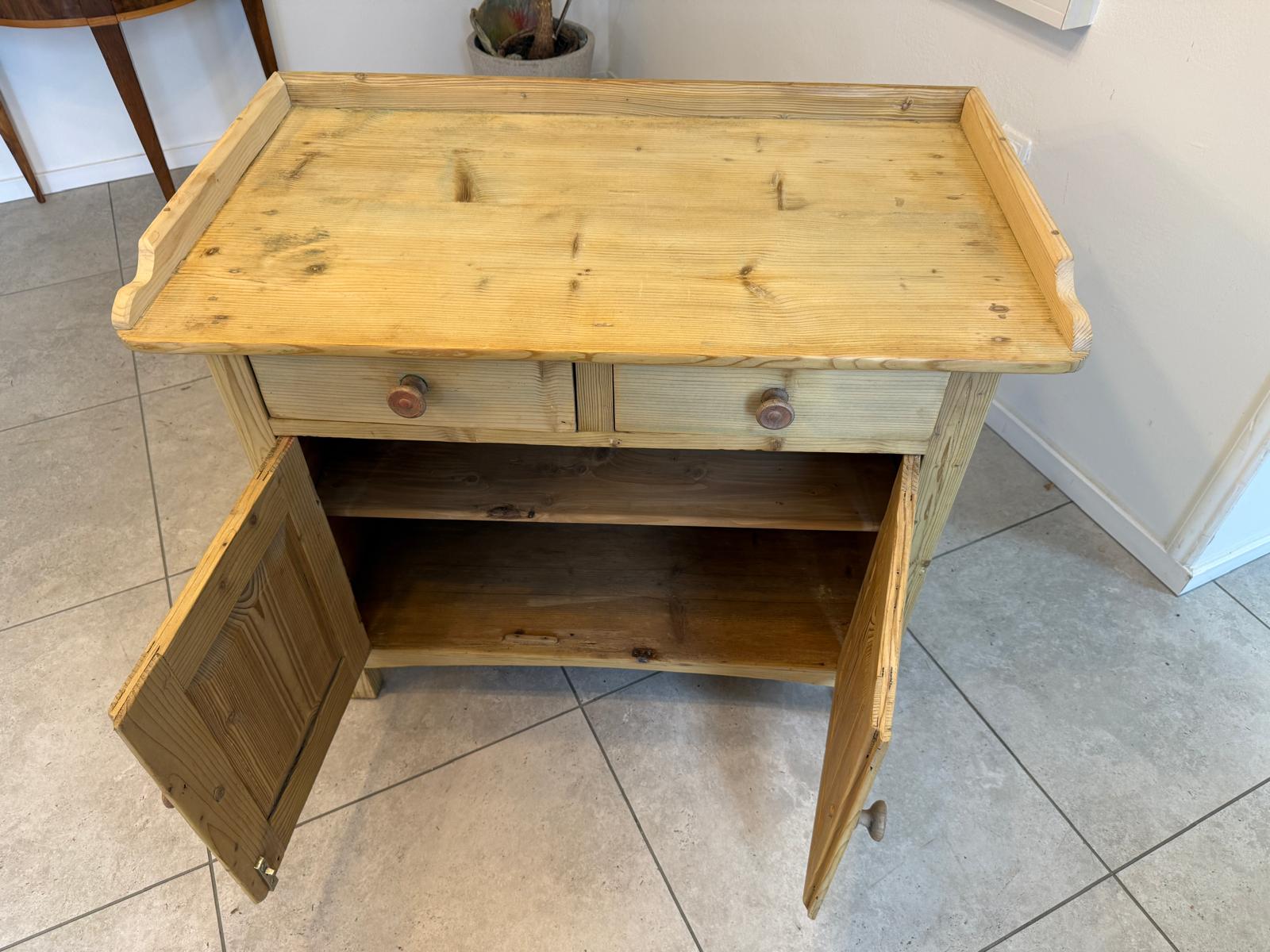 Bäuerliche Wickelanrichte Kommode Naturholz Antik & Alt D1075