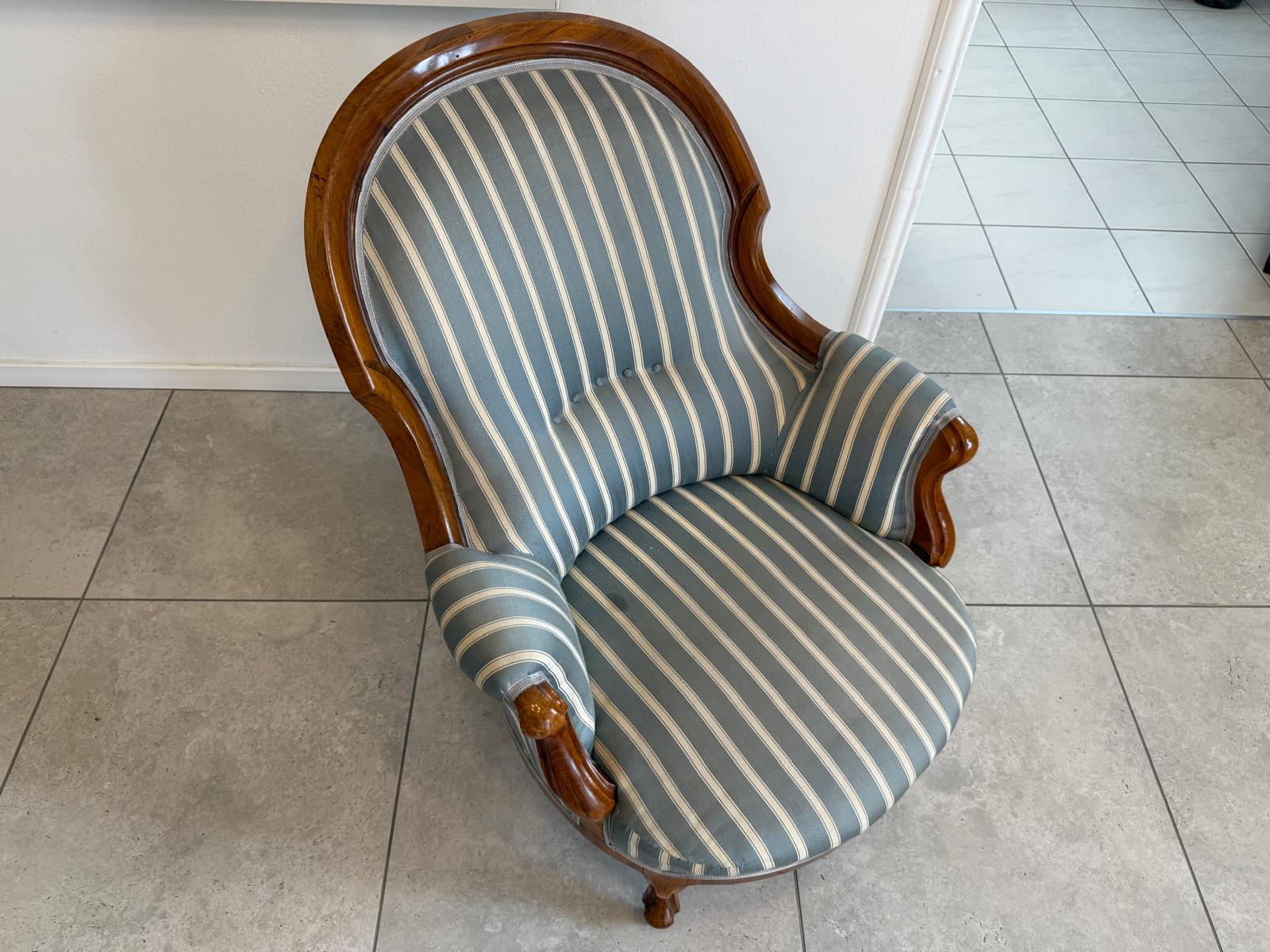 Biedermeier Fauteuill Nussholz Rarität Antiquität G1859-1