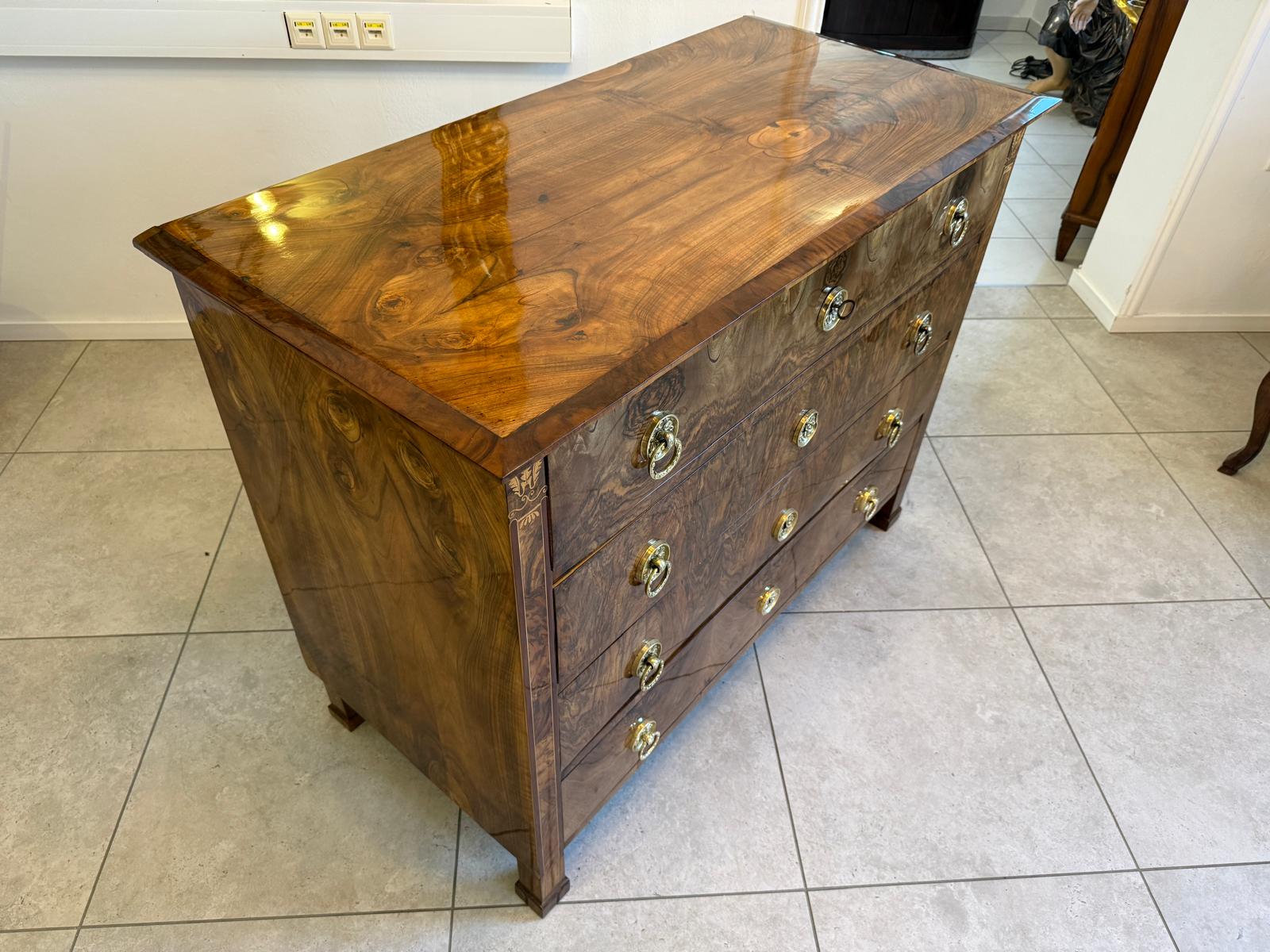 Restaurierte Biedermeier Kommode 4 Ladenkommode Nussholz Antiquität D1217