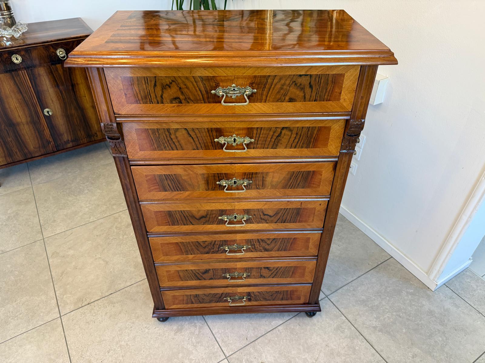 Gründerzeit Wochenkommode Nussholz Ladenschrank Antik G2086
