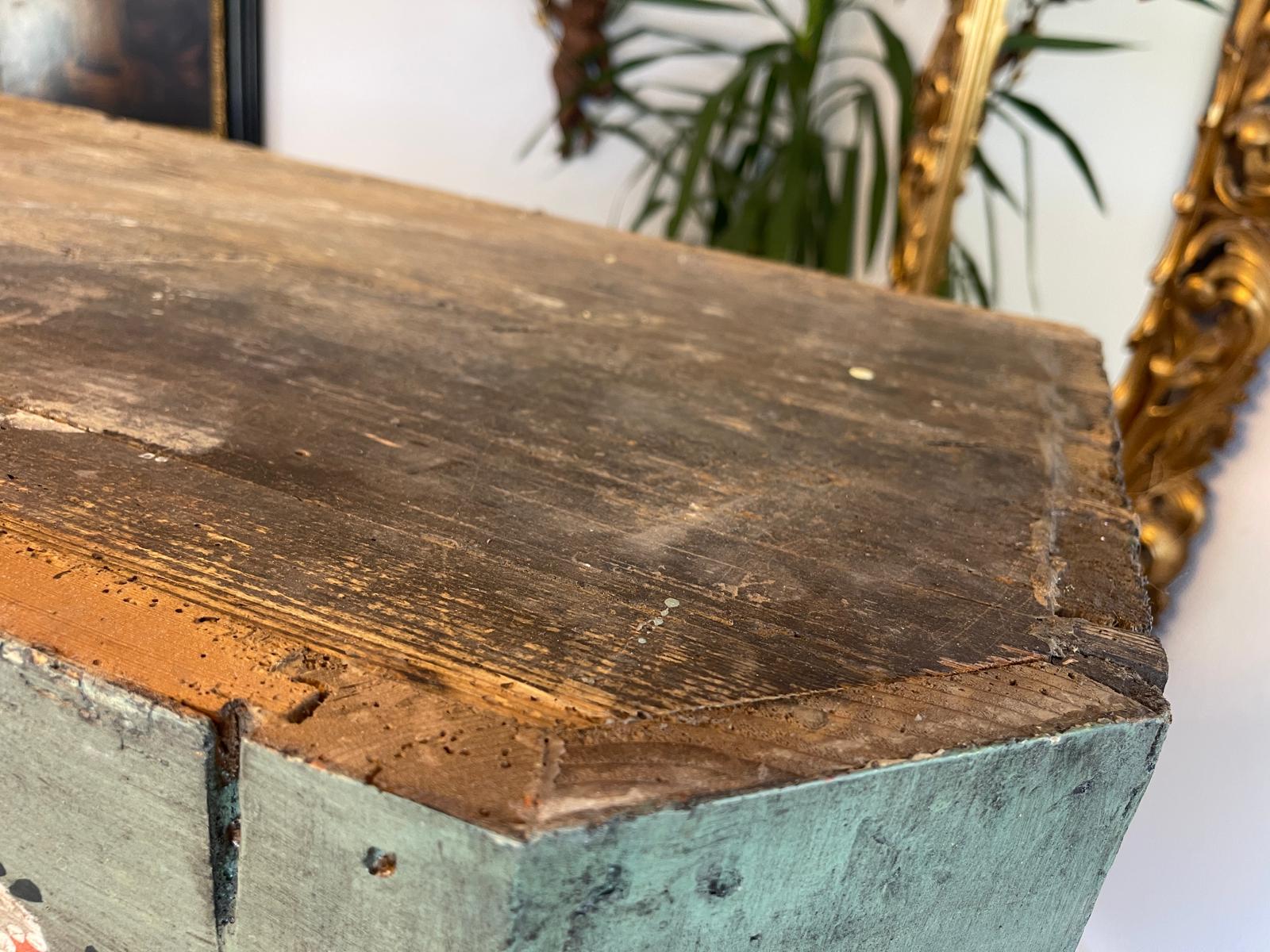Handbemalter Bauernschrank mit Blumendekor, antiker Bauernkasten G1306