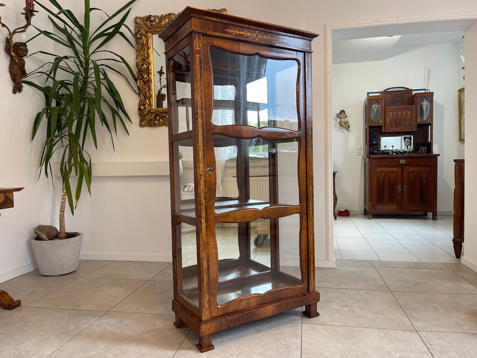 Originale Biedermeier Vitrine Glasschrank Antiquität Bücherschrank G1674