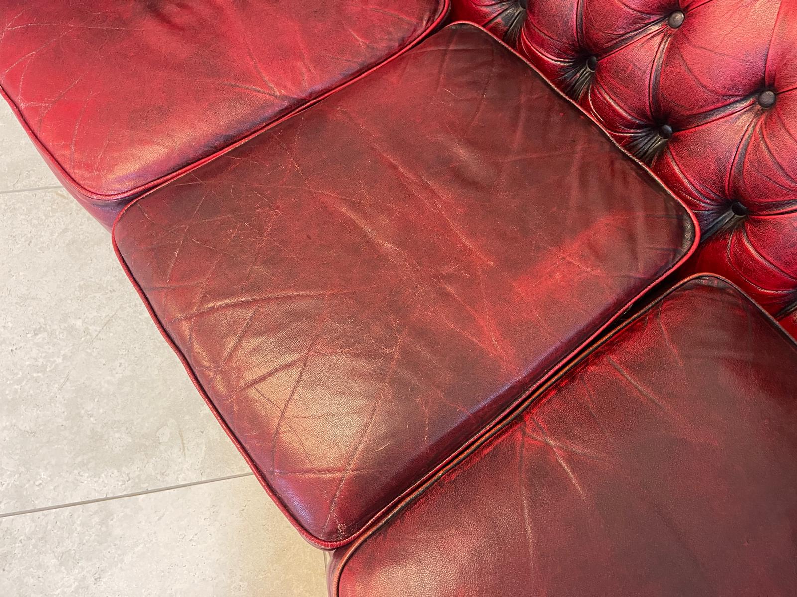 Chesterfield 3er Clubsofa Diwan Couch Oxblood G1052