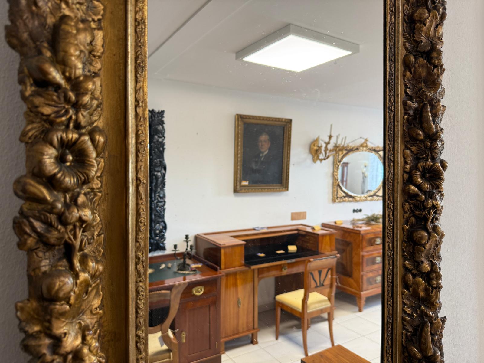 Rosenspiegel Ritterspiegel um 1860 Rosen Spiegel  Traum Rahmen G2167