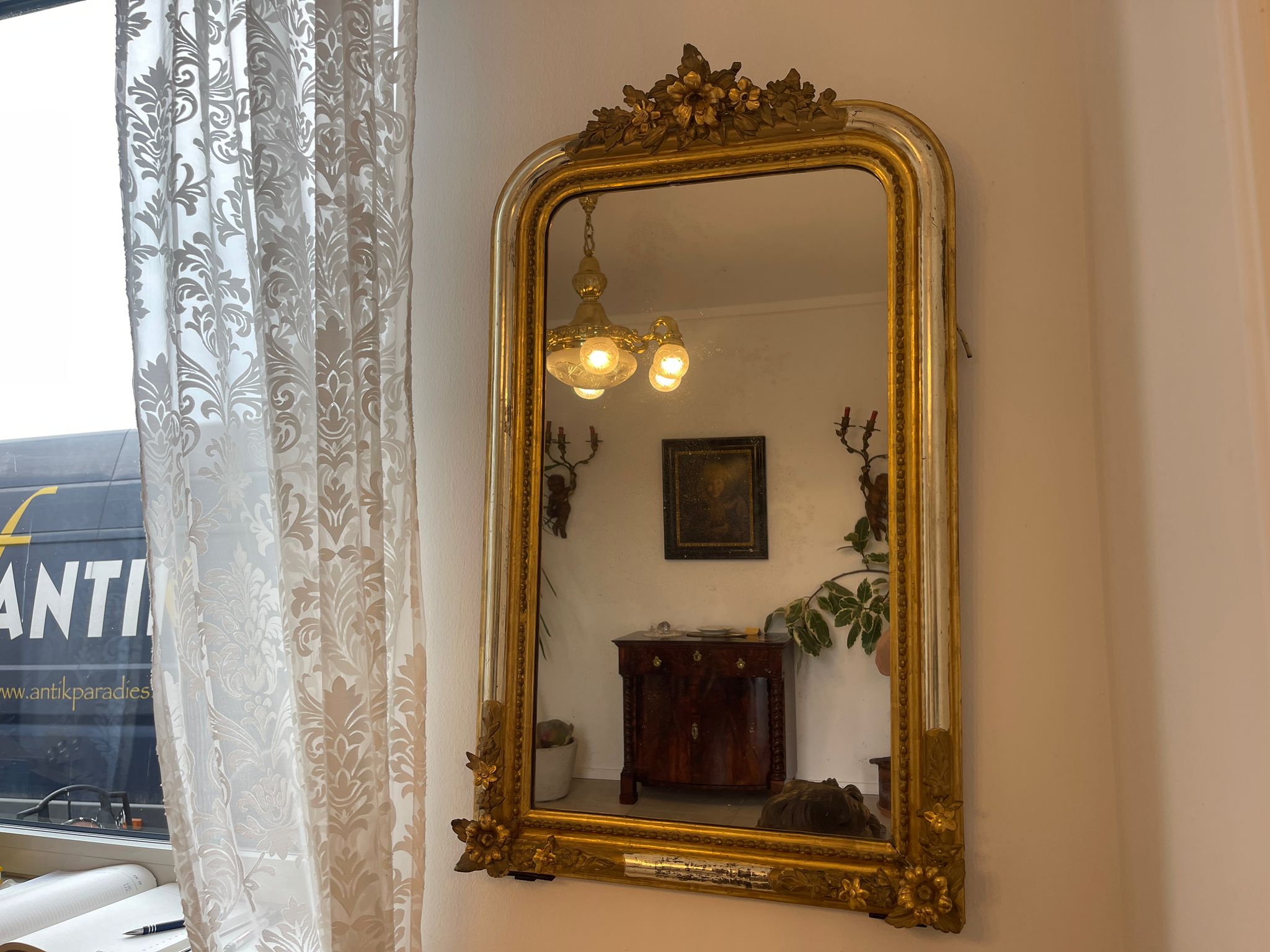 820a7de4-885d-485d-b69e-71487f031a0a Goldener Florentiner Rahmen Spiegel Original A4561