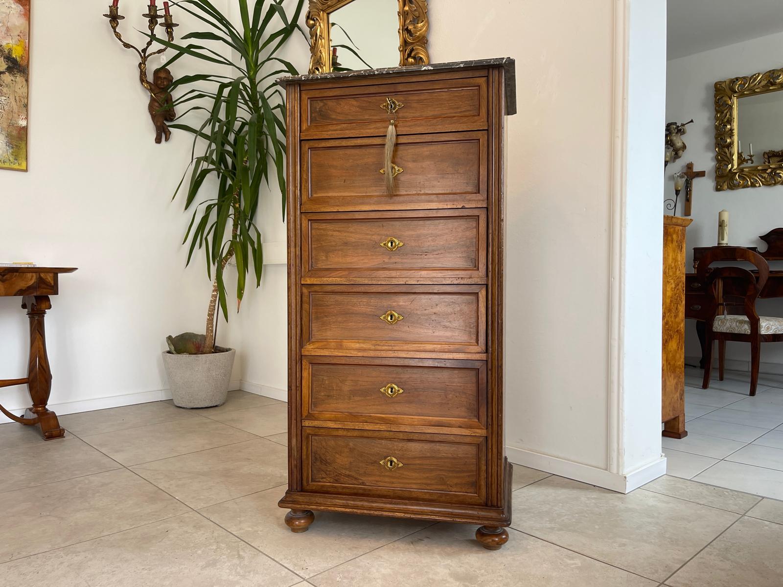 Originalstück Gründerzeit Wochenkommode Nussholz Ladenschrank G1664