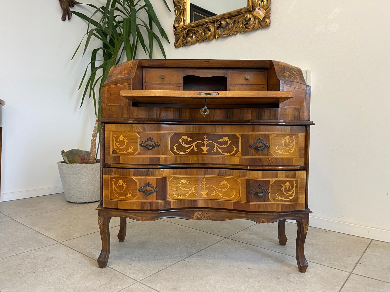 Sekretär Schreibsekretär Barockstil Marketerien G1143