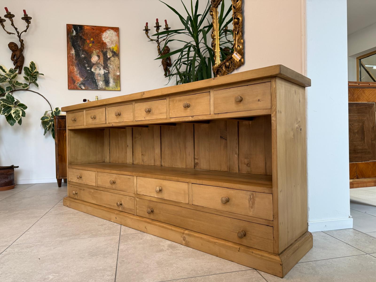 SALE Bäuerliche 12 Laden Kommode Anrichte Sideboard Weichholz G2073