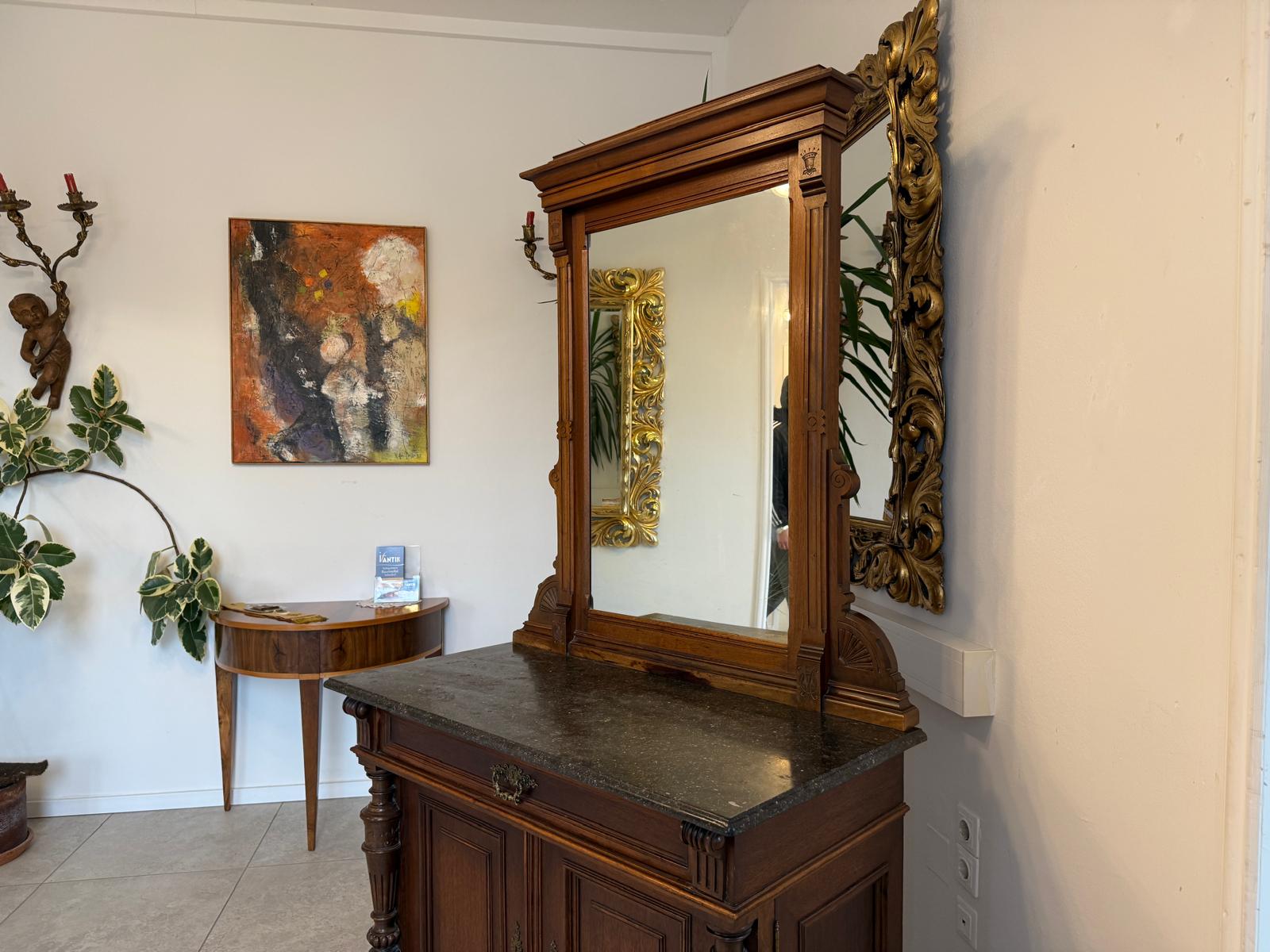 Originale Gründerzeit Anrichte mit Spiegel Waschtisch Historismus G2238