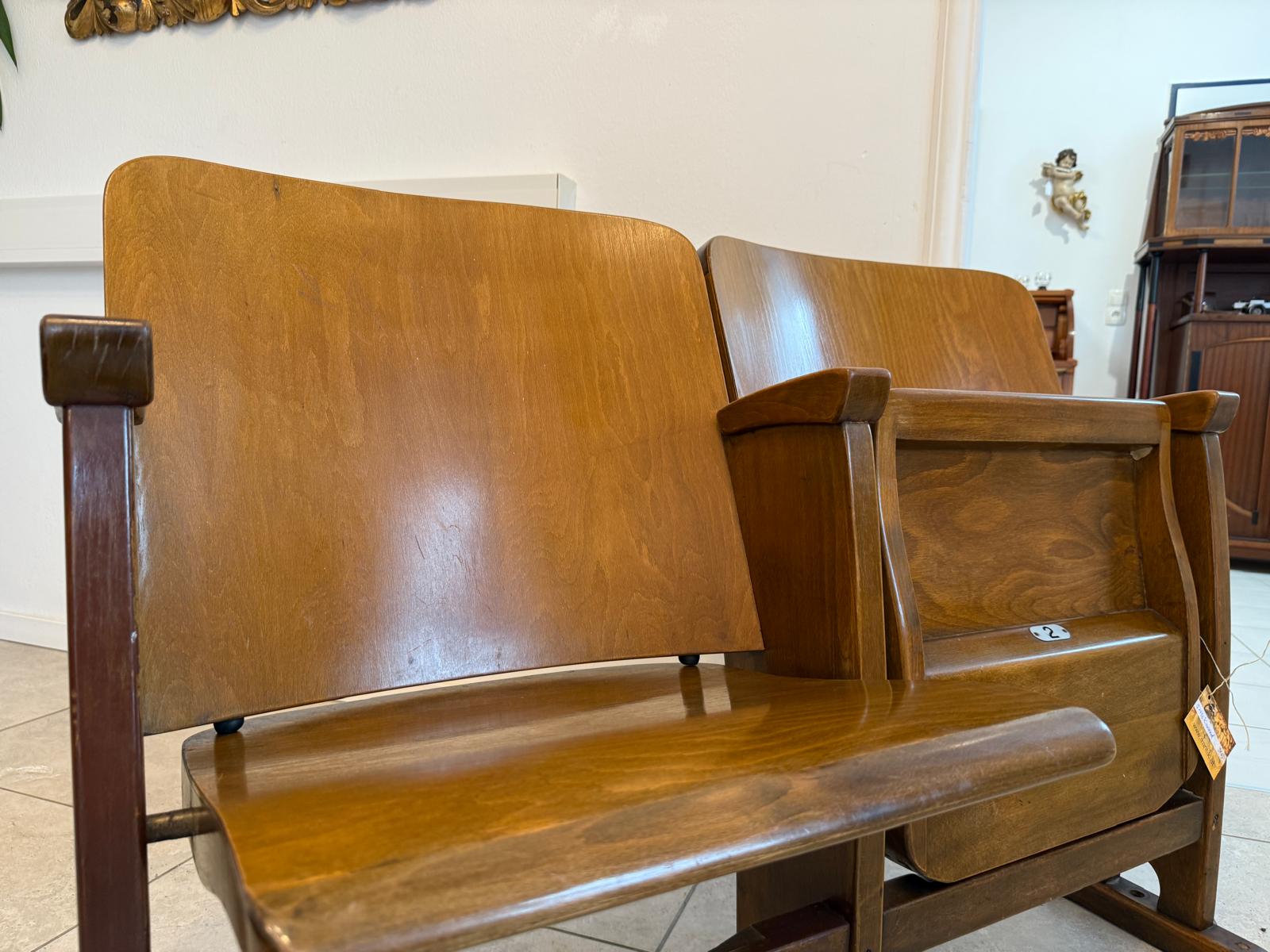 Original Wiener Kinosessel 2er Sitz Klappstuhl Stuhl Nostalgie G1733