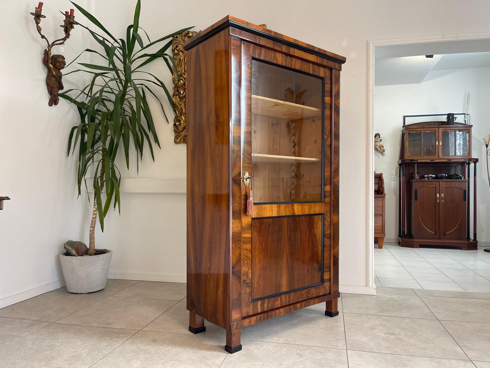 Originale Biedermeier Vitrine Glasschrank Antiquität Bücherschrank G1746