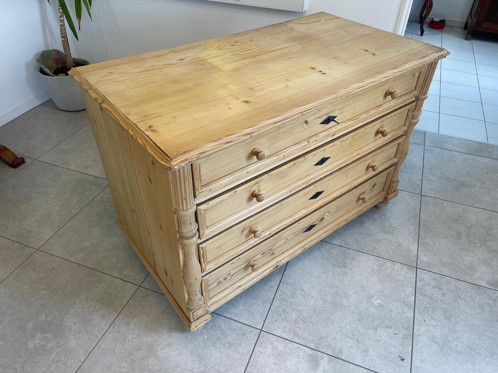Originale Gründerzeit Kommode 4 Laden Kommode Antik G1619